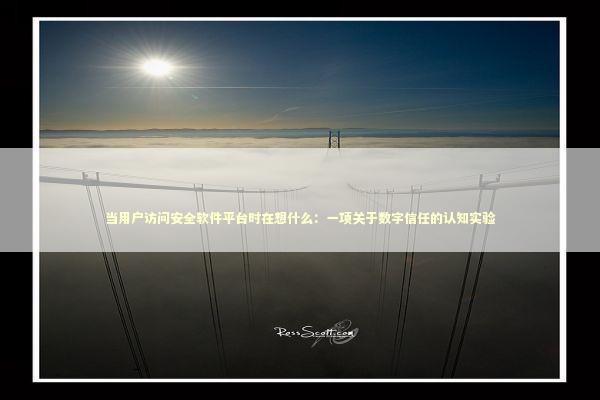 当用户访问安全软件平台时在想什么：一项关于数字信任的认知实验 IT技术